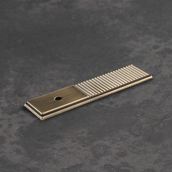 Momo Handles Barrington Backplate to Suit Knob Dark Brushed Brass - The Blue Space