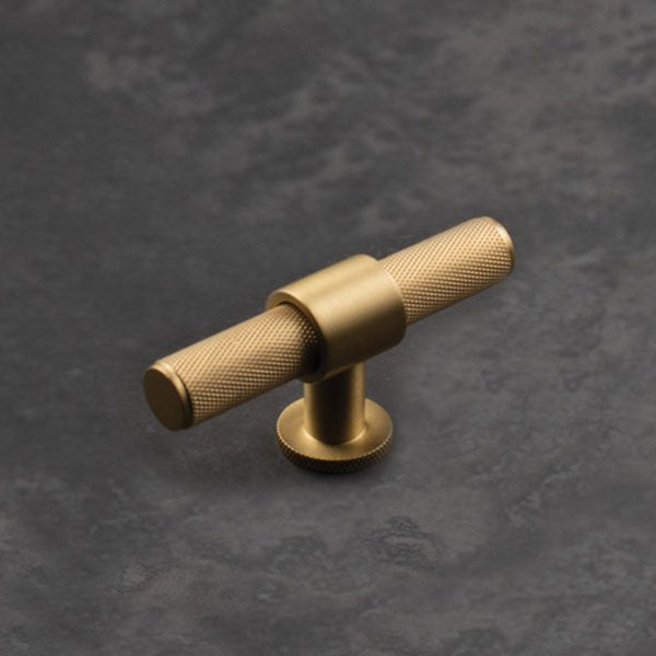 Momo Handles Belgravia T Knob 82mm Brushed Satin Brass