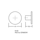 Momo Handles Como Knob 41mm Technical Drawing - The Blue Space