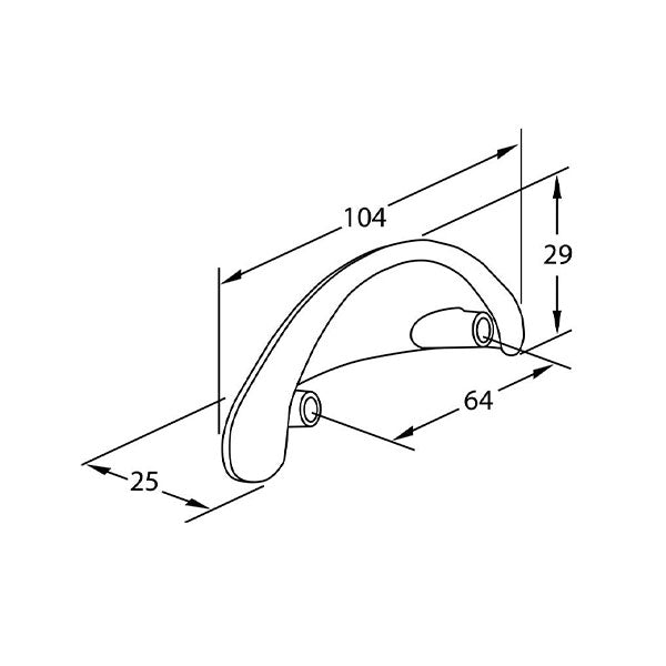 Momo Handles Florencia Cup Pull 64mm Technical Drawing - The Blue Space
