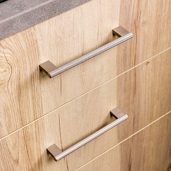 Momo Handles Graf Knurled D Handle Dull Brushed Nickel