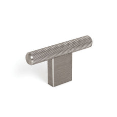 Momo Handles Graf Knurled T Knob 60mm Dull Brushed Nickel - The Blue Space