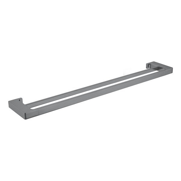 Nero Pearl/Vitra Double Towel Rail 600mm - Gun Metal Grey