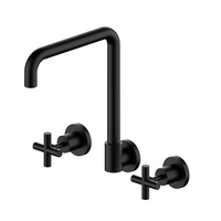 Nero X Plus Wall Kitchen Tap Set Matte Black - The Blue Space