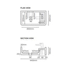 Nood Co Shelf 01 Wall Hung Basin Technical Drawing - The Blue Space