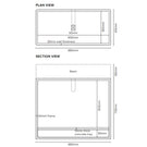 Nood Co Trough Basin Vanity Set Technical Drawing - The Blue Space