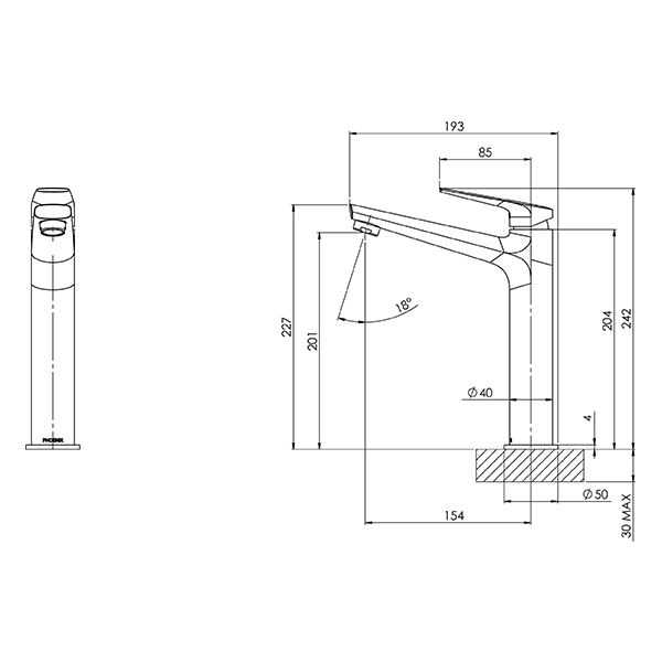 Phoenix Arlo Vessel Mixer Brushed Nickel