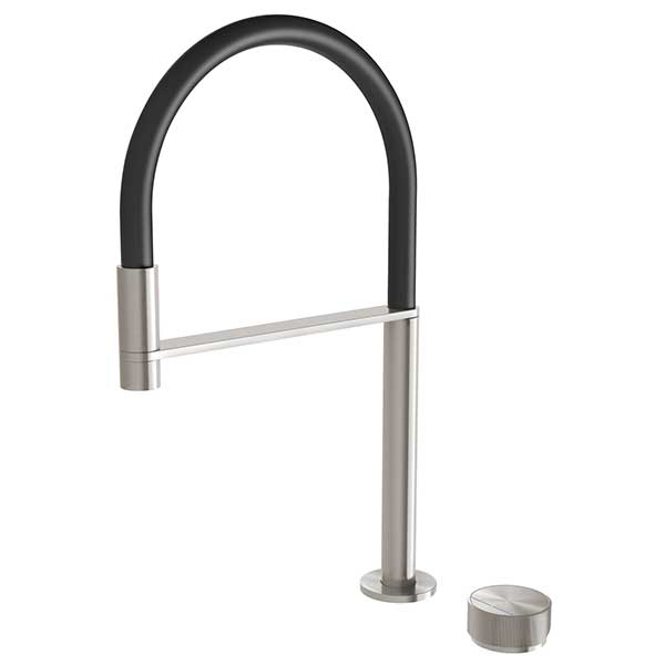 Phoenix Axia Hob Sink Mixer Set Flexible Hose Brushed Nickel - The Blue Space