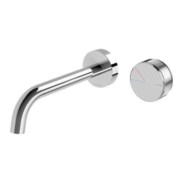 Phoenix Axia Wall Basin/Bath Curved Outlet Set 180mm Chrome - The Blue Space