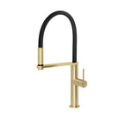 Phoenix Blix Flexible Hose Sink Mixer Round in Brushed Gold - The Blue Space