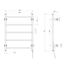 Technical Drawing; Phoenix Cromford Heated Towel Ladder 550mm