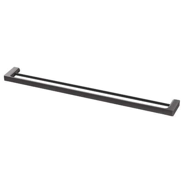 Phoenix Gloss Double Towel Rail 800mm - Brushed Carbon