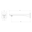 Technical Drawing; Phoenix Gloss MKII Wall Basin / Bath Outlet 200mm
