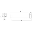 Phoenix Lexi MKII Basin/Bath Outlet 200mm Technical Drawing - The Blue Space