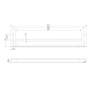 Phoenix Nuage Double Towel Rail 600mm Technical Drawing - The Blue Space