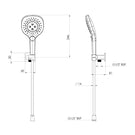 Technical Drawing: Phoenix Nuage Hand Shower Brushed Nickel