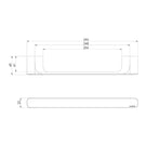 Phoenix Nuage Hand Towel Rail Technical Drawing - The Blue Space