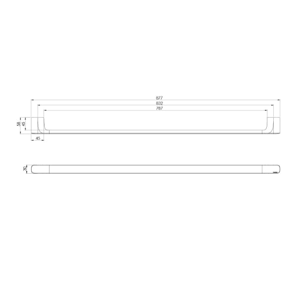 Phoenix Nuage Single Towel Rail 800mm - Matte White