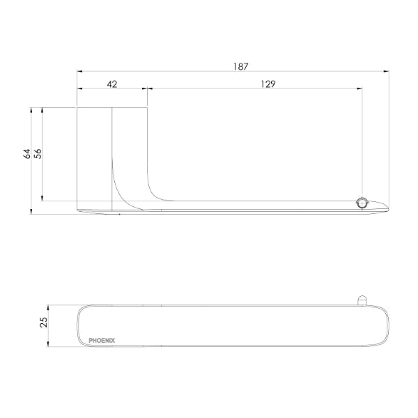 Phoenix Nuage Toilet Roll Holder Technical Drawing - The Blue Space