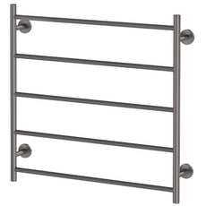 Phoenix Radii 750mm Round Ladder Heated Towel Rail Brushed Carbon - The Blue Space