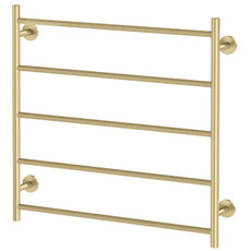 Phoenix Radii Heated Towel Ladder 750mm Brushed Gold - The Blue Space