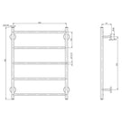 Phoenix Radii Towel Ladder Round Plate Technical Drawing - The Blue Space