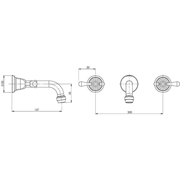 Phoenix Rhapsody Lever Bath Set