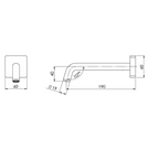 Phoenix Toi Wall Bath Outlet 180mm-Technical Drawing The Blue Space