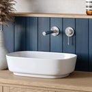 Phoenix Vivid Slimline Wall Basin/Bath Mixer Set 180mm 316 Stainless Steel Lifestyle Image - The Blue Space