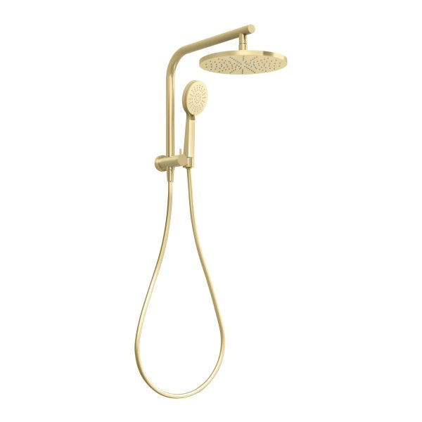 Phoenix Vivid Slimline Compact Twin Shower Brushed Gold - The Blue Space