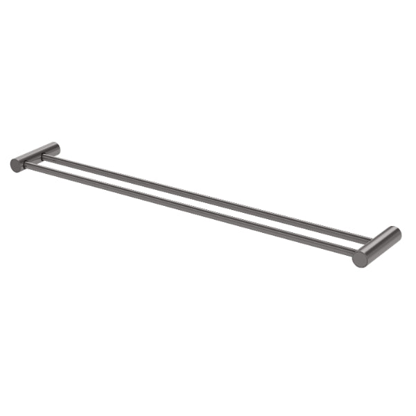Phoenix Vivid Slimline Double Towel Rail - Brushed Carbon