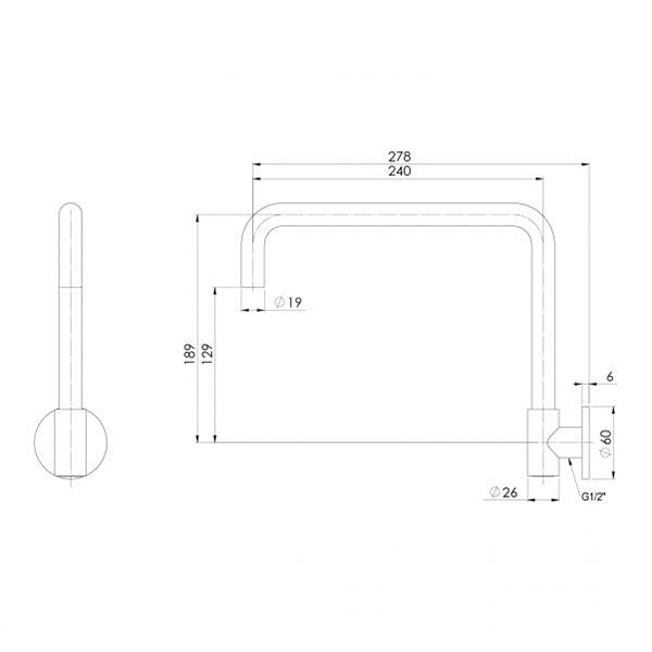 Phoenix Vivid Slimline Plus Wall Sink Outlet Chrome