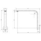 Phoenix Vivid Slimline Shower Arm Round Plate Technical Drawing - The Blue Space
