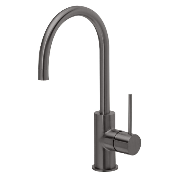 Phoenix Vivid Slimline Sink Mixer 160mm Gooseneck in Brushed Carbon - The Blue Space