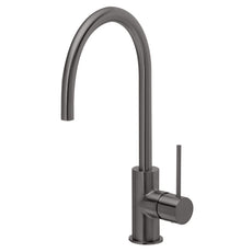 Phoenix Vivid Slimline Sink Mixer 220mm Gooseneck in Brushed Carbon - The Blue Space