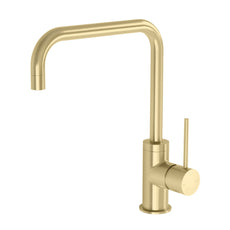 Phoenix Vivid Slimline Sink Mixer 220mm Squareline in Brushed Gold - The Blue Space