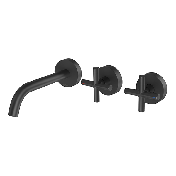 Phoenix Vivid Slimline Plus Wall Basin/Bath Hostess Set 180mm Matte Black