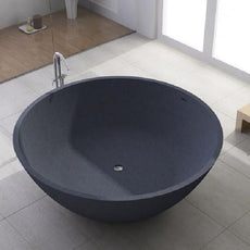 Pietra Bianca Romeo Round Stone Bath 1500 Black, White, Grey, Ivory, Brown - The Blue Space