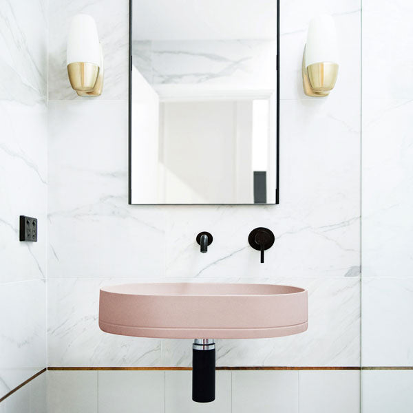 Nood Co Pill Basin Wall Hung Blush Pink - The Blue Space