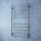 Radiant 10 Bar Round Heated Towel Ladder 600w x 1100h - Gunmetal - The Blue Space
