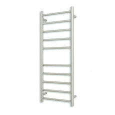 Radiant 12V 10 Bar Round Heated Towel Ladder 430w x 1100h - Brushed SS | The Blue Space