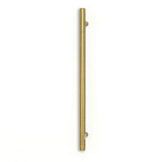 Radiant 12V Vertical Round Single Bar Heated Towel Rail Brushed Gold - The Blue Space