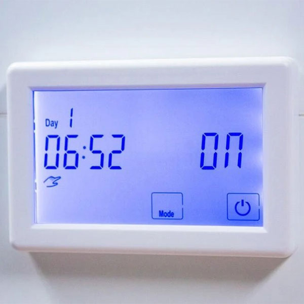 Radiant Digital Touchscreen Timer Switch White Horizontal - The Blue Space
