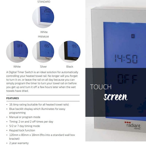 Product Features: Radiant Premium Digital Timer Switch Vertical With Wifi