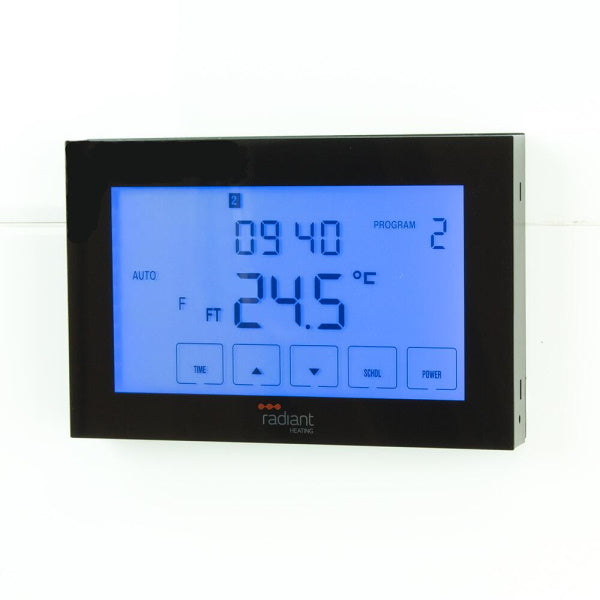 Premium Range Radiant Touchscreen Thermostat - Black Horizontal | The Blue Space