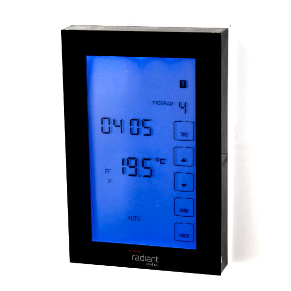 Premium Range Radiant Touchscreen Thermostat - Black Vertical | The Blue Space