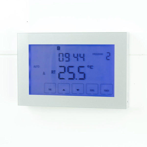 Premium Range Radiant Touchscreen Thermostat - Silver Horizontal | The Blue Space