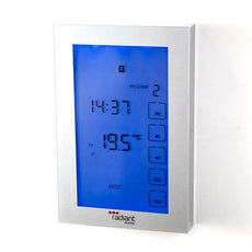 Premium Range Radiant Touchscreen Thermostat - Silver Vertical | The Blue Space