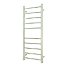 Radiant Round 10 Bar Ladder Narrow/Small Heated Towel Rail 430x1100 Polished Stainless Steel