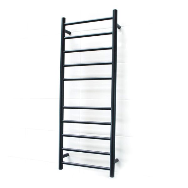 Radiant Round 10 Bar Non-Heated Towel Ladder 430 x 1100 Matte Black